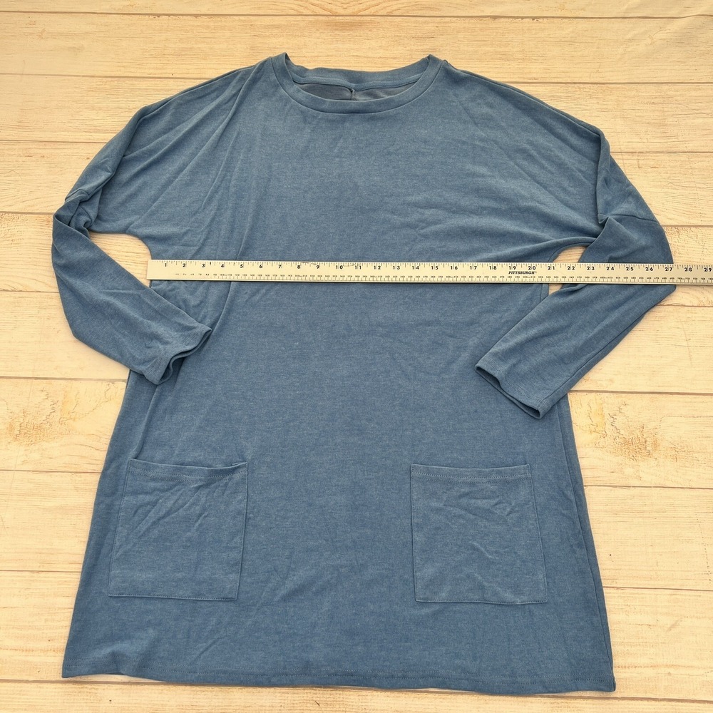 Asvivid Round Neck Turquoise SweatShirt with Pockets Size L - Picture 10 of 14
